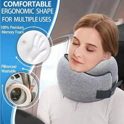 Airplane Travel Neck Pillow Cervical Vertebra Travel Portable Noon Break Aircraft U Type of Pillow with Storage Bag Trip Supply